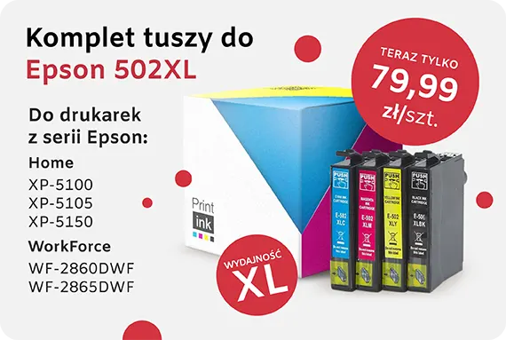 Tusz zamiennik Epson 502XL - komplet w wersji XL - 4 sztuki